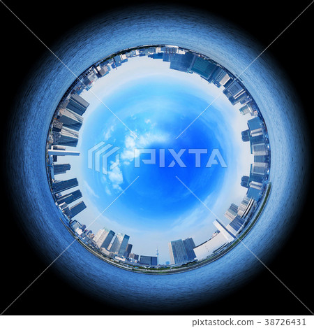 Fisheye style city photography Fisheye style city photography 38726431