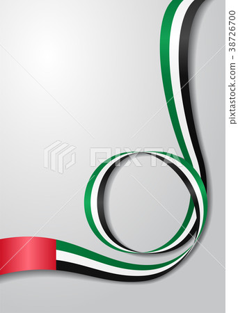 United Arab Emirates flag wavy background. Vector 38726700