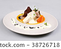 chicken breast with vegetables on a white plate. 38726718