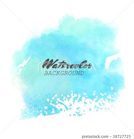 Blue watercolor hand drawn vector. - Stock Illustration [38727725] - PIXTA