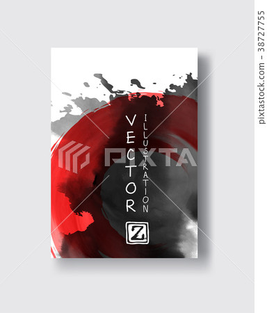 Red and black abstract background with ink splats 38727755