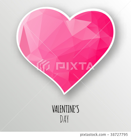 Vector crystal heart isolated on white background. 38727795