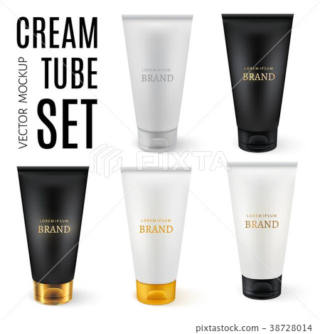 Realistic plastic tubes for cosmetic products. 38728014