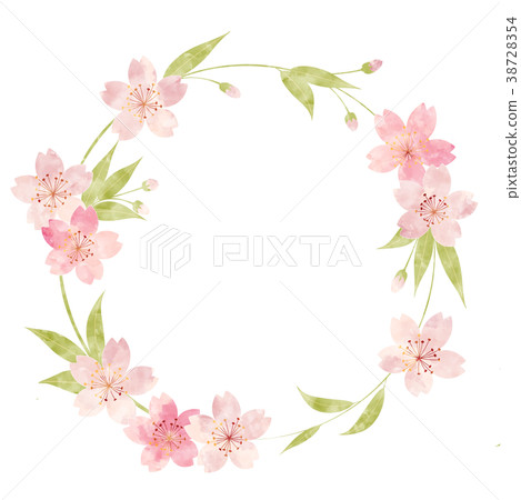 Cherry blossoms _ round frame 38728354
