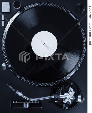 Turntable with black record and headshell Turntable with black record and headshell 38728510