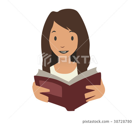 Cute girl reading a book. Young woman portrait Cute girl reading a book. Young woman portrait 38728780