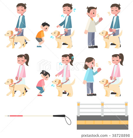 盲人與導盲犬一起設置 盲人與導盲犬一起設置 38728898