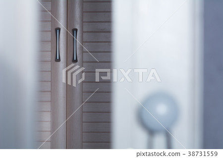 Background wooden door with handles 38731559