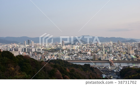 Hiroshima city Sunset view Dusk Night view View from Mt. Takiyama (Ryuoh Park) 38731702