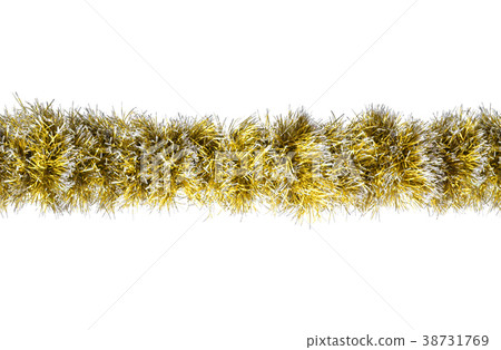 Seamless Christmas gold silver tinsel 38731769