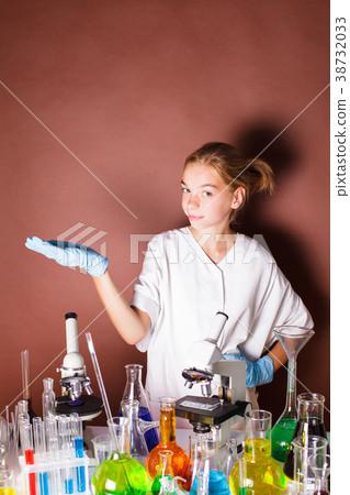 Thoughtful funny schoolgirl Thoughtful funny schoolgirl 38732033