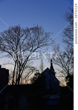 The sunset church 38732124