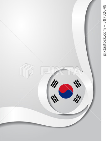 South Korean flag wavy background. Vector 38732649