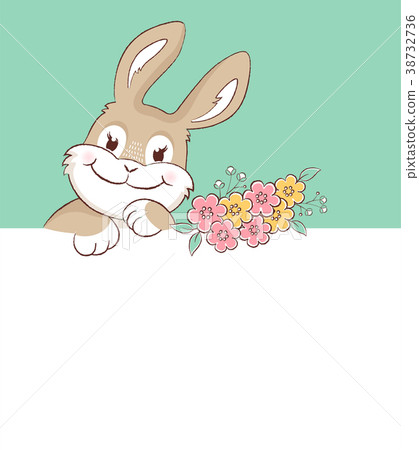 Cute bunny greeting card with copy space Cute bunny greeting card with copy space 38732736
