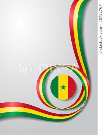Senegalese flag wavy background. Vector 38732767