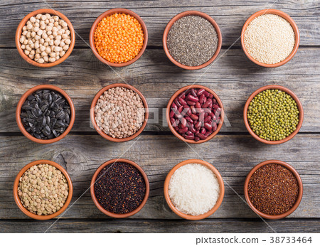 Cereals and beans in bowl 38733464