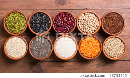 Cereals and beans in bowl 38733823
