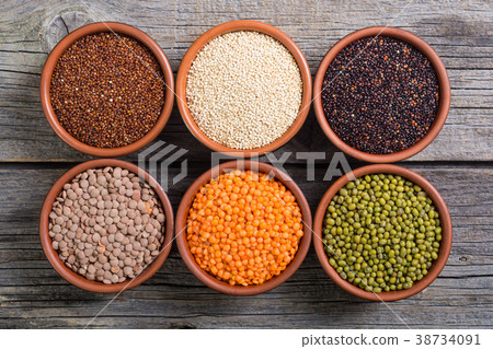 Cereals and beans in bowl 38734091