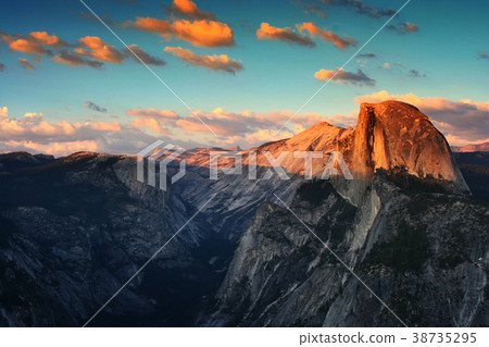 Half Dome of Yosemite during sunset Half Dome of Yosemite during sunset 38735295