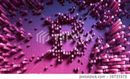 Abstract numbers Random movement in the form of 38735878