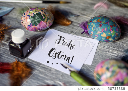 happy easter in german and homemade easter eggs 38735886
