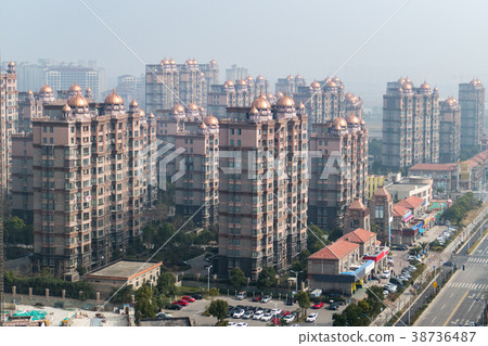 aerial view of the district in Shanghai with domes aerial view of the district in Shanghai with domes 38736487
