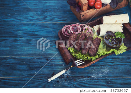 Grilled lula kebab Grilled lula kebab 38738667