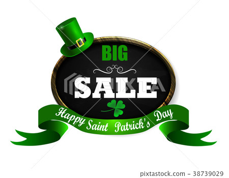 Sale poster for St. Patrick s Day. Vector 38739029