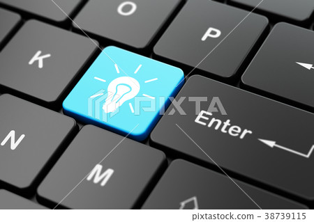 Business concept: Light Bulb on computer keyboard Business concept: Light Bulb on computer keyboard 38739115