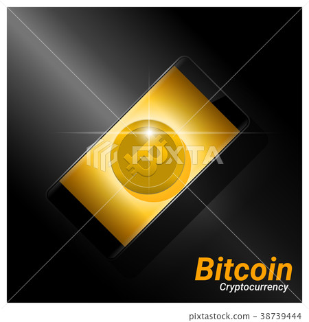 Virtual cryptocurrency concept with golden bitcoin 38739444