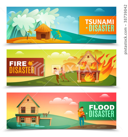 Natural Disasters Horizontal Banners 38739842