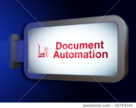 Business concept: Document Automation and Industry Business concept: Document Automation and Industry 38740340