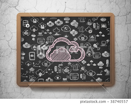Cloud technology concept: Cloud on School board Cloud technology concept: Cloud on School board 38740557