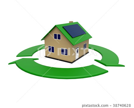 Energy efficient house, 3d rendering Energy efficient house, 3d rendering 38740628