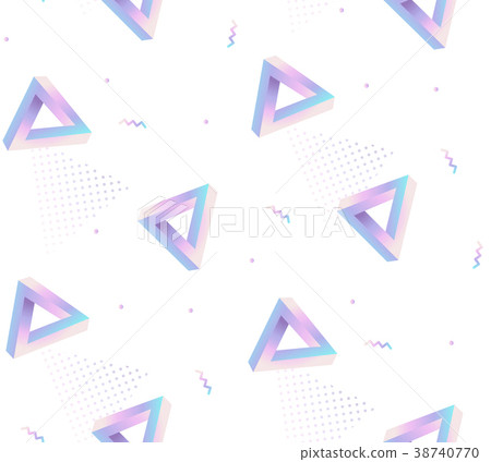 Pattern with optical illusion of infinite triangle 38740770