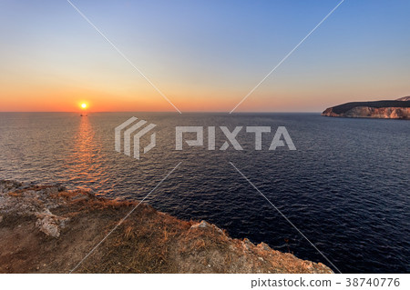 sunset in Cape Doukato. Lefkada island sunset in Cape Doukato. Lefkada island 38740776