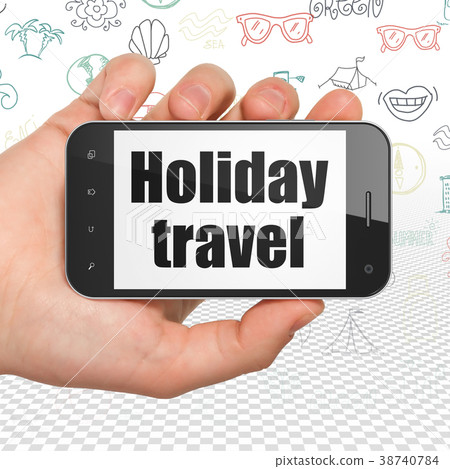 Travel concept: Hand Holding Smartphone with 38740784
