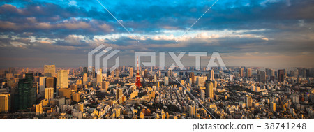 Tokyo aerial panoramic view 38741248
