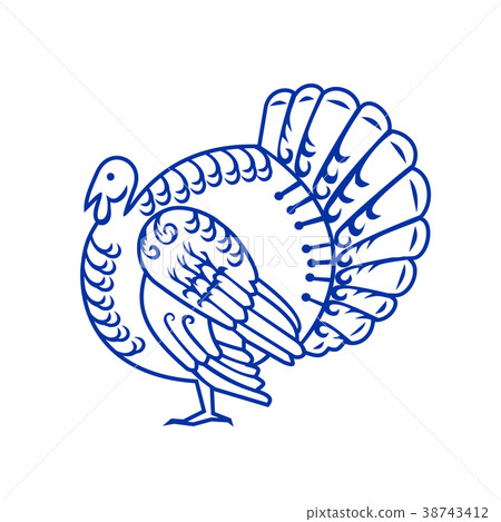 Wild Turkey Side Paper Cut Wild Turkey Side Paper Cut 38743412