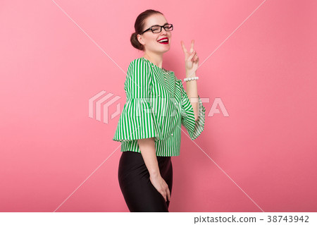 Businesswoman with hair bun Businesswoman with hair bun 38743942