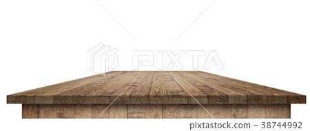 Empty wooden table perspective with clipping mask 38744992