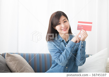 牛仔襯衫女沙發 38745107