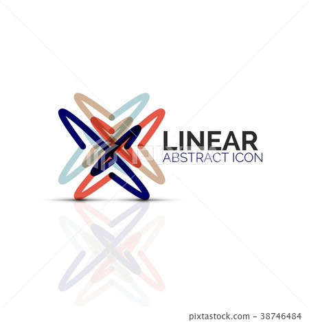 Abstract flower or star minimalistic linear icon 38746484