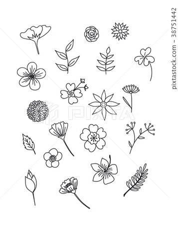 floral in doodle style. Black and white colors. floral in doodle style. Black and white colors. 38751442