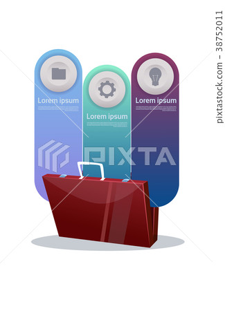 Briefcase Over Set Of Template Infographic 38752011
