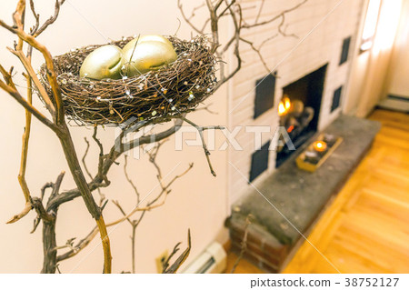 House nest with eggs decoration House nest with eggs decoration 38752127