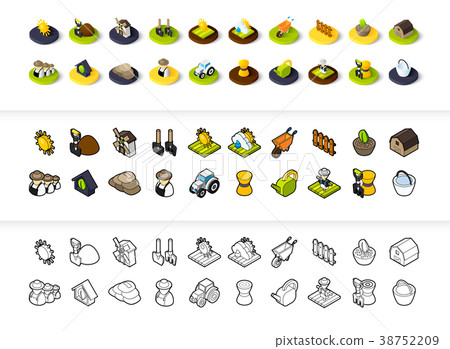 Set of icons in different style - isometric flat 38752209