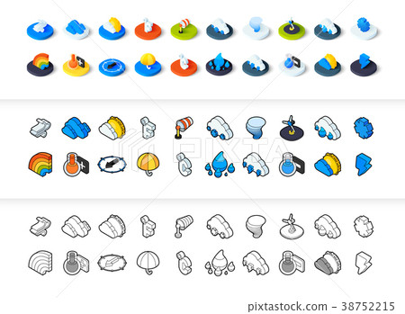 Set of icons in different style - isometric flat 38752215