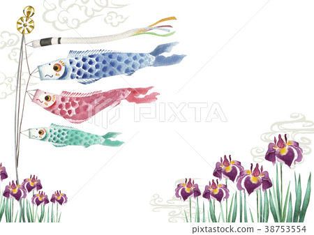 Tango no Sekku Children's Day Carp streamer background watercolor illustration Tango no Sekku Children's Day Carp streamer background watercolor illustration 38753554