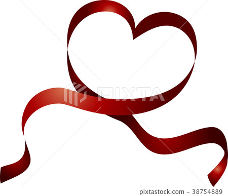 Red heart ribbon - Stock Illustration [38754889] - PIXTA